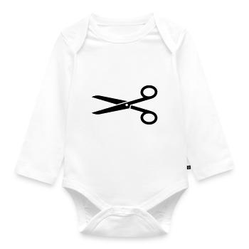 Schere - Baby Bio-Langarm-Body - Weiß - Vorne