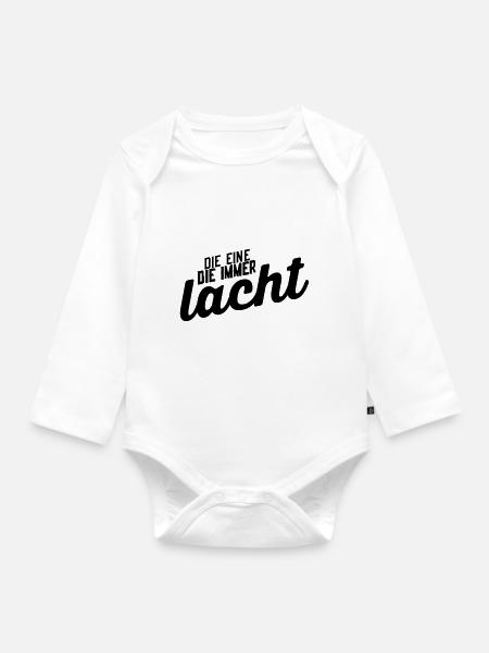 Die eine die immer lacht - Baby Bio-Langarm-Body - Weiß
