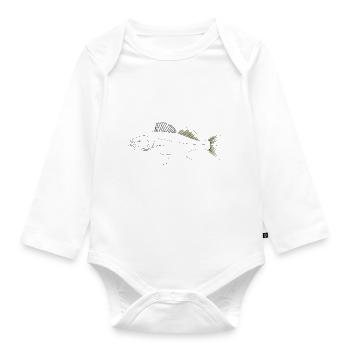 Cible poissons Zander - Body Bébé bio manches longues - blanc - Devant