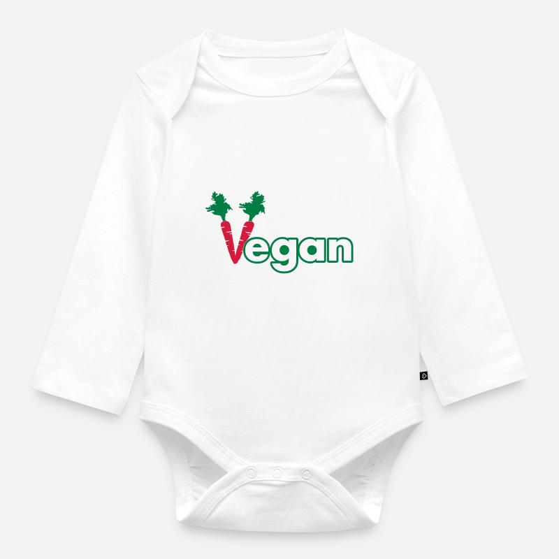 vegan - Baby Bio-Langarm-Body - Weiß