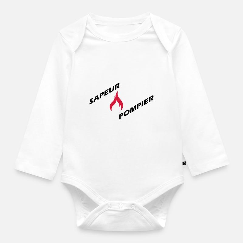 sapeur-pompier - Body Bébé bio manches longues - blanc