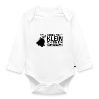 Ich bin nicht klein, ich bin ein Konzentrat - Baby Bio-Langarm-Body - Weiß - Vorne