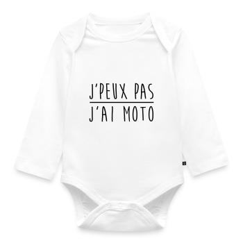 Je peux pas j'ai moto - Body Bébé bio manches longues - blanc - Devant