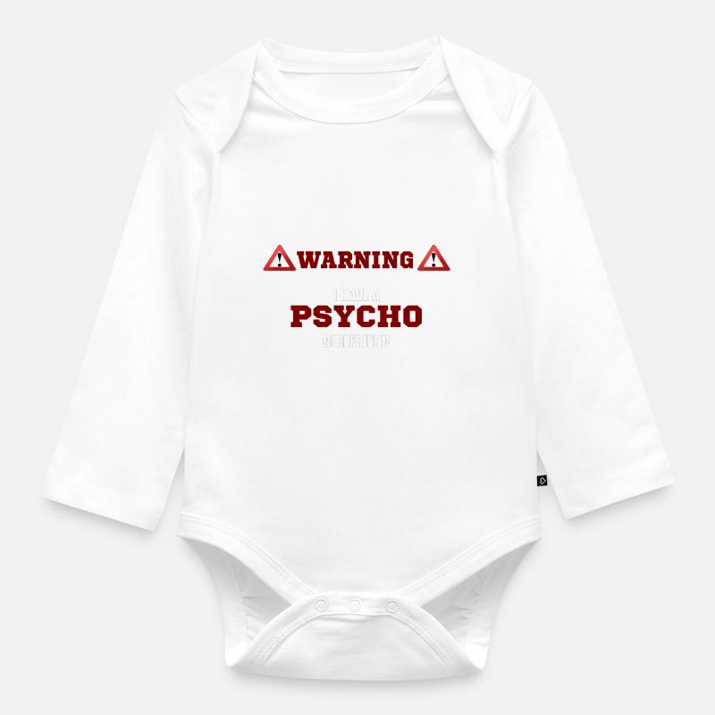 Girlfriend Psycho - Body Bébé bio manches longues - blanc