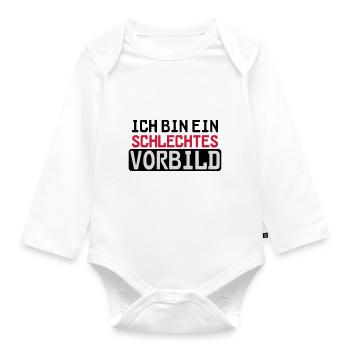 Schlechtes Vorbild - Baby Bio-Langarm-Body - Weiß - Vorne
