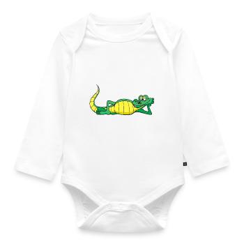 crocodile fraî - Body Bébé bio manches longues - blanc - Devant