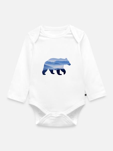 Bär - Baby Bio-Langarm-Body - Weiß