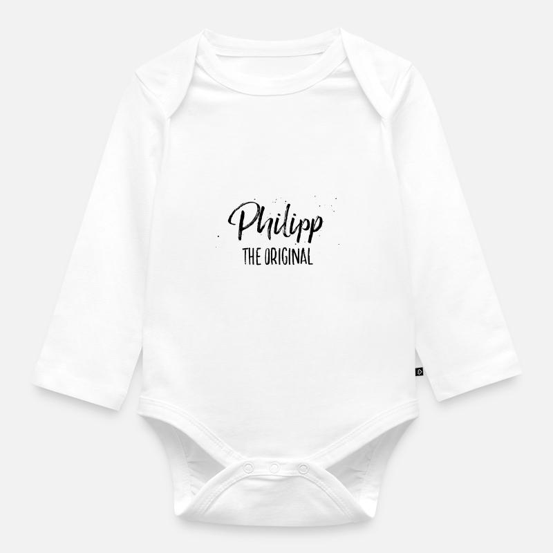 Philipp - Baby Bio-Langarm-Body - Weiß