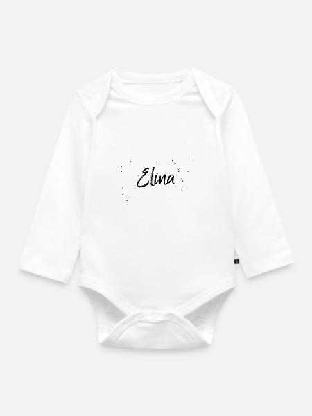 Elina - Baby Bio-Langarm-Body - Weiß