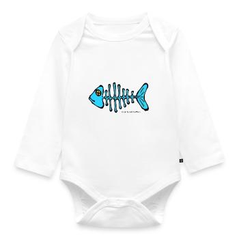 Fischgraete - Baby Bio-Langarm-Body - Weiß - Vorne
