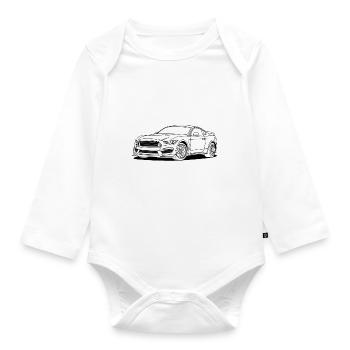 Cool Car - Organic Longsleeve Baby Bodysuit - white - Front