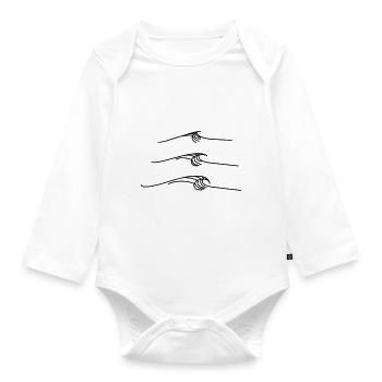 breaking wave - Baby Bio-Langarm-Body - Weiß - Vorne