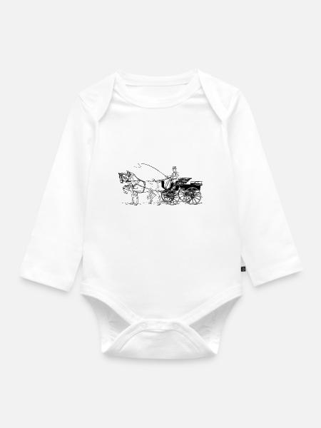horse336 - Baby Bio-Langarm-Body - Weiß