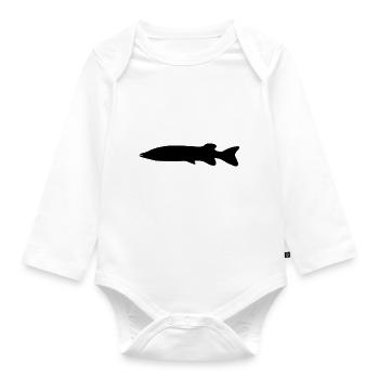 fish112 - Organic Longsleeve Baby Bodysuit - white - Front