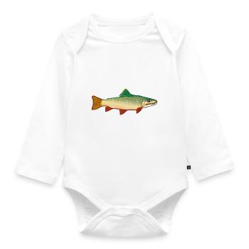 fish524 - Organic Longsleeve Baby Bodysuit - white - Front