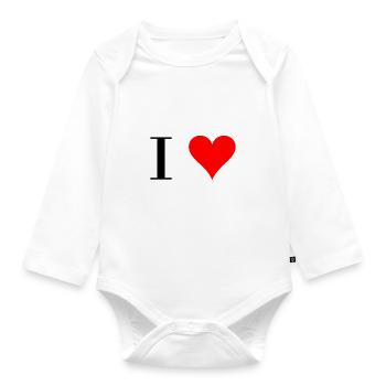 I Heart - Organic Longsleeve Baby Bodysuit - white - Front
