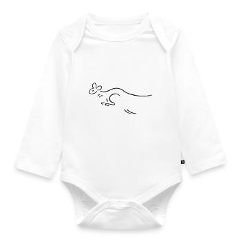 Känguruh - Baby Bio-Langarm-Body - Weiß - Vorne