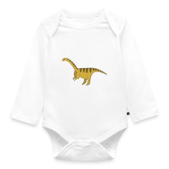 Dinosaurier Geschenk Urzeit Fossil Kawaii Comic - Baby Bio-Langarm-Body - Weiß - Vorne