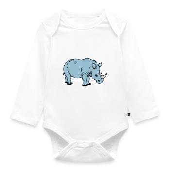 rhinoceros - Organic Longsleeve Baby Bodysuit - white - Front