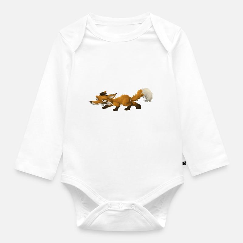 Fuchs - Baby Bio-Langarm-Body - Weiß