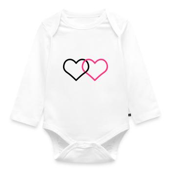 Marriage alliances heart Corazone alianzas Herz - Organic Longsleeve Baby Bodysuit - white - Front