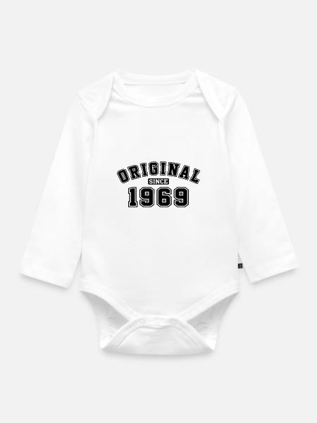 Original Since 1969 Vintage Birthday Birthday - Organic Longsleeve Baby Bodysuit - white