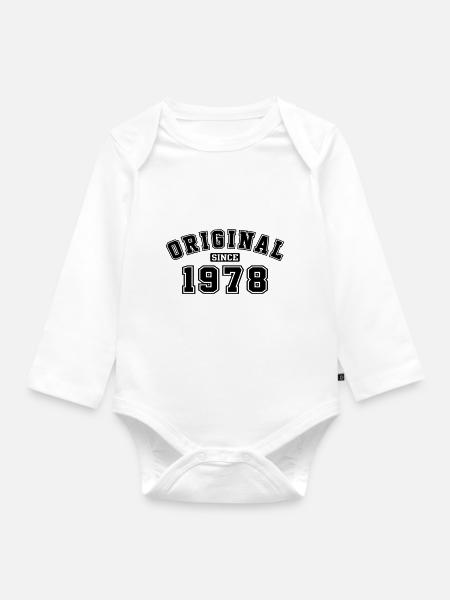 Original Since 1978 Vintage Birthday Birthday - Organic Longsleeve Baby Bodysuit - white