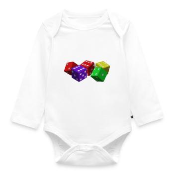 cube - Organic Longsleeve Baby Bodysuit - white - Front