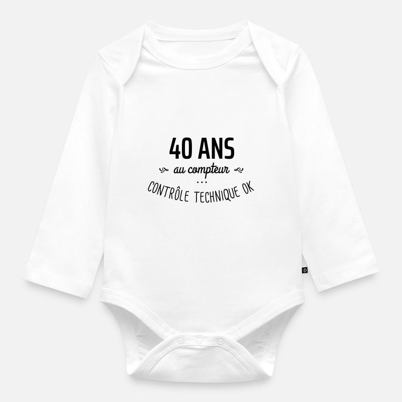 40 ans au compteur - Body Bébé bio manches longues - blanc