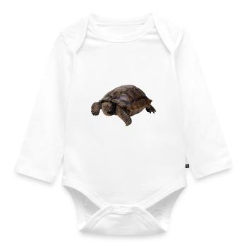 turtle schildkroete tiere animals8 - Baby Bio-Langarm-Body - Weiß - Vorne