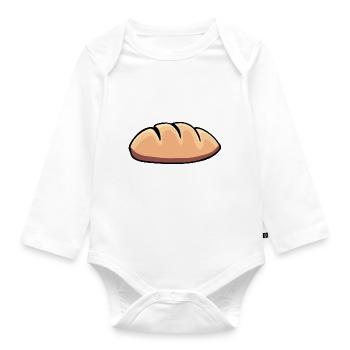 brot broetchen crossaint baecker baguette bread bu - Baby Bio-Langarm-Body - Weiß - Vorne