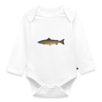 Lachs - Baby Bio-Langarm-Body - Weiß - Vorne