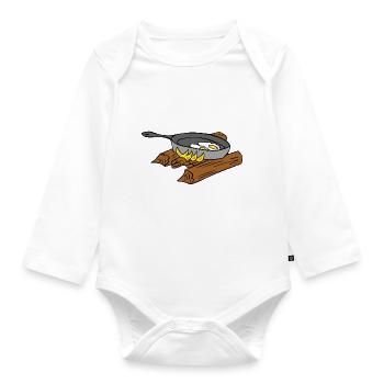 roast meat - Organic Longsleeve Baby Bodysuit - white - Front
