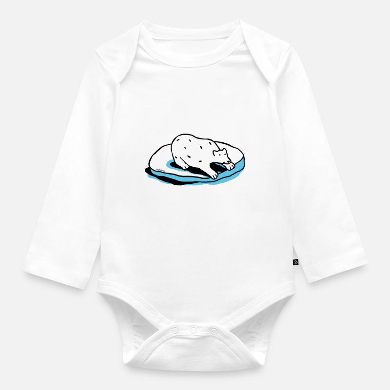 Der Eisbär - Baby Bio-Langarm-Body - Weiß