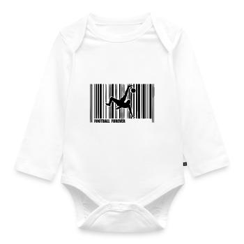 code barre football - Body Bébé bio manches longues - blanc - Devant