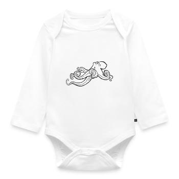 squid giant octopus octopus octopus squid sepia fish - Organic Longsleeve Baby Bodysuit - white - Front
