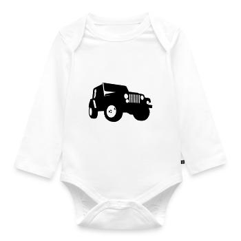 Jeep - Geländewagen - Baby Bio-Langarm-Body - Weiß - Vorne