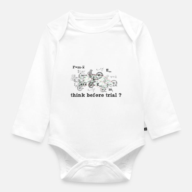 Think before trial? - Organic Longsleeve Baby Bodysuit - white