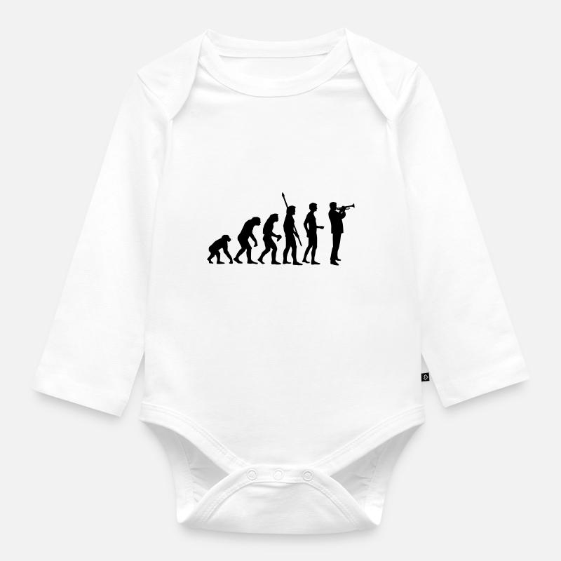 evolution_trompeter - Baby Bio-Langarm-Body - Weiß