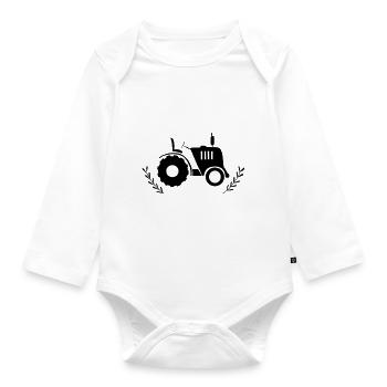 Traktor - Baby Bio-Langarm-Body - Weiß - Vorne