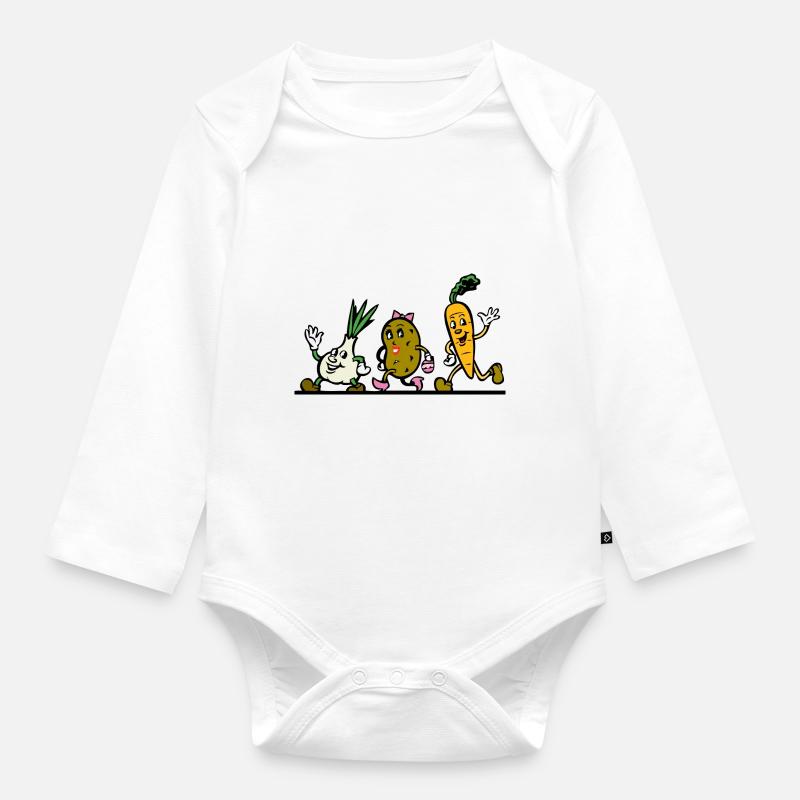légume - Body Bébé bio manches longues - blanc