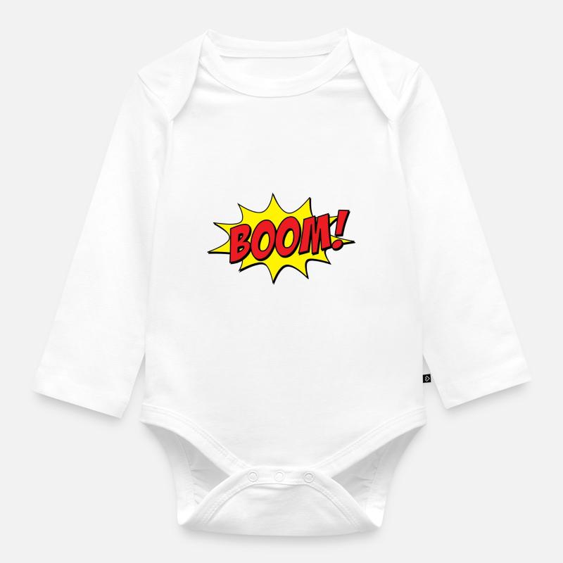 BOOM! Comic - Baby Bio-Langarm-Body - Weiß