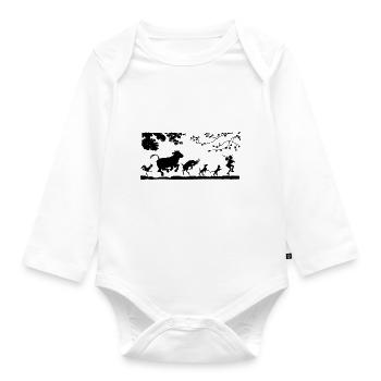 Tiere - Baby Bio-Langarm-Body - Weiß - Vorne