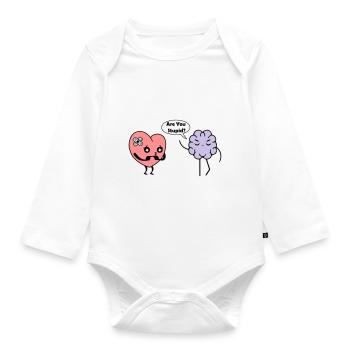 Learn Heart - Organic Longsleeve Baby Bodysuit - white - Front
