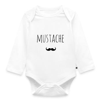 Mustache Bart Geschenk Idee - Baby Bio-Langarm-Body - Weiß - Vorne