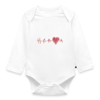 Heartbeat - Organic Longsleeve Baby Bodysuit - white - Front