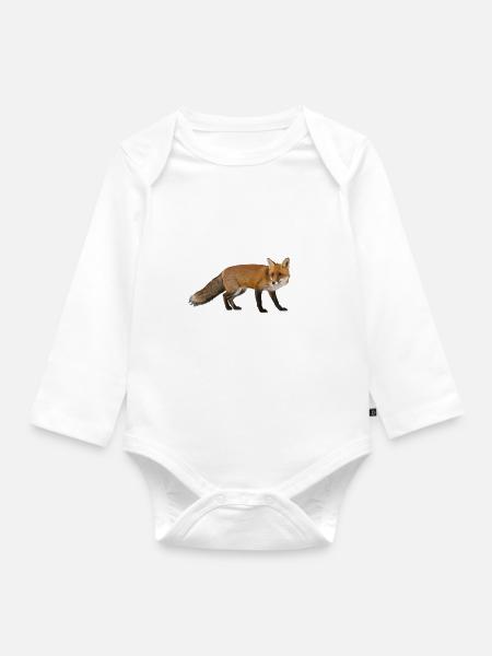 Fuchs - Baby Bio-Langarm-Body - Weiß