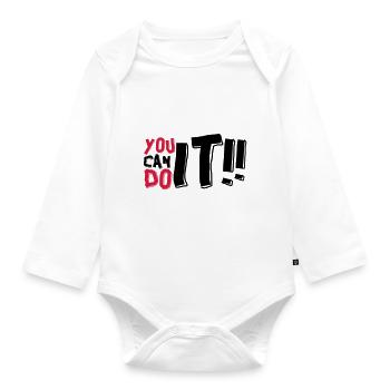 yOU CAN DO IT - Organic Longsleeve Baby Bodysuit - white - Front