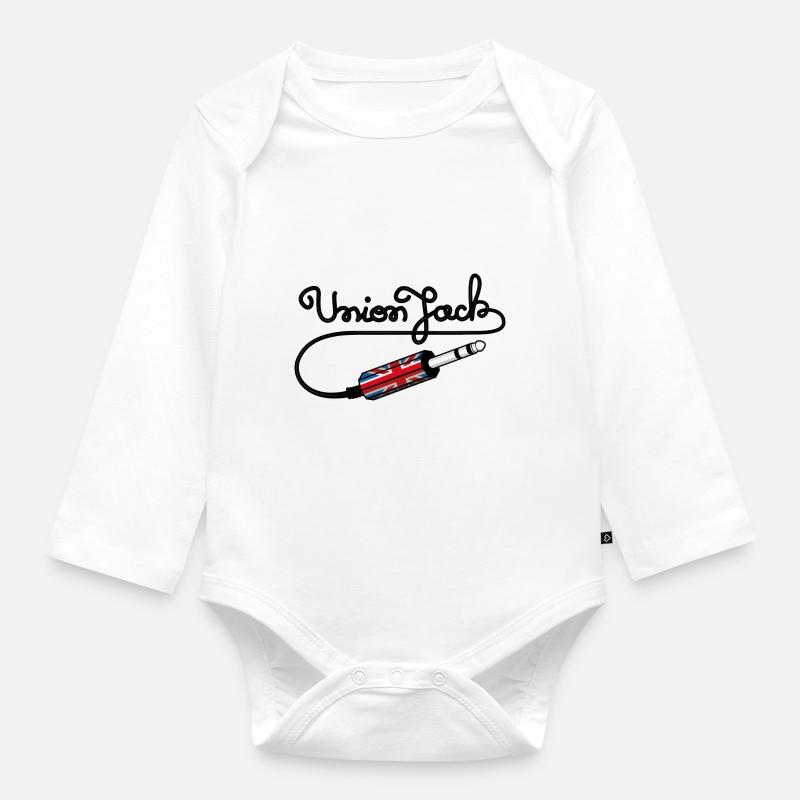 Union Jack - Body Bébé bio manches longues - blanc