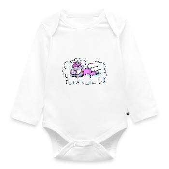 clouds mouse - Organic Longsleeve Baby Bodysuit - white - Front